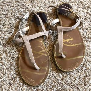 Sam & Libby patent tan strappy sandal